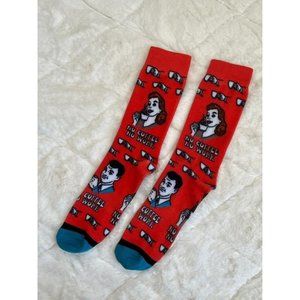 Men’s Orange “No Coffee No Work” Dad Socks Size Small